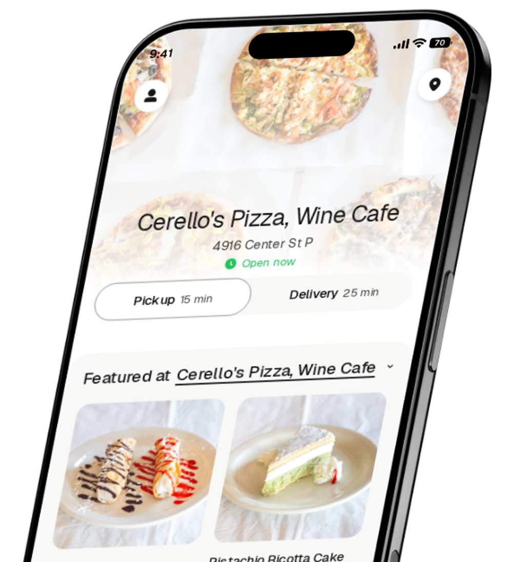 Cerello's Pizza, Wine Cafe app preview
