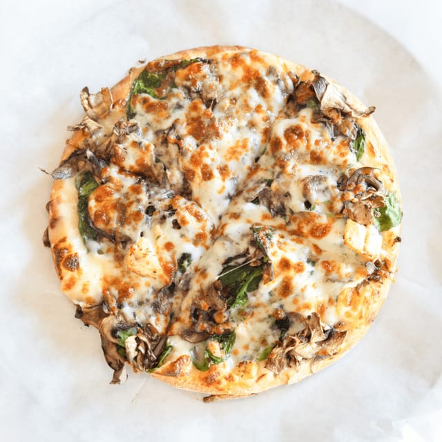 Chicken Alfredo Pizza.