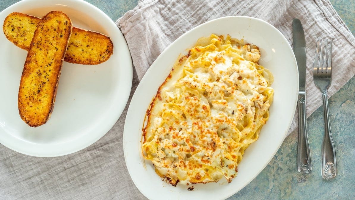 Chicken Spaghetti Alfredo.
