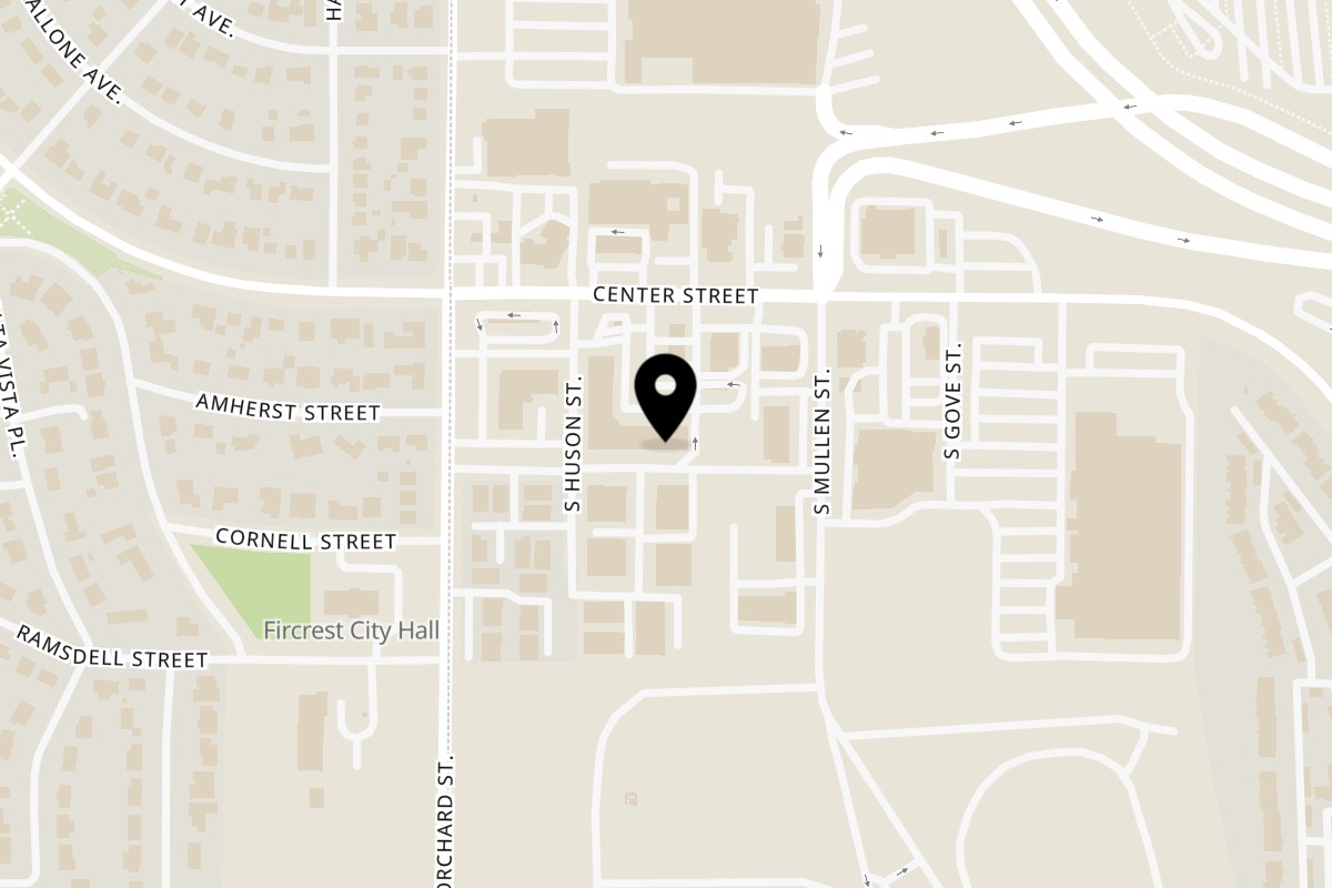 Map showing the location of Cerello's Pizza, Wine Cafe on 4916 Center St P in Tacoma
